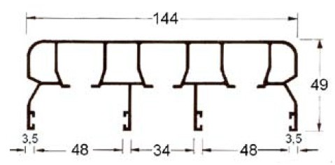 04 60kg Triple Track Sliding Door Kit With Slot For Brush